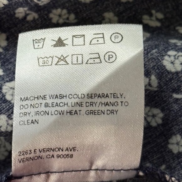 Reformation Kelby Midi Dress in Navy Blue White Floral Short Sleeve A Line M EUC - Picture 16 of 16